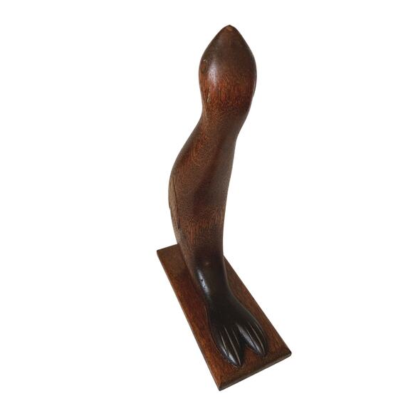 MCM Wood Carved Seal Sculpture Figurine - Picture 4 of 8